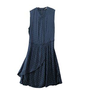 Orsay‎ Sleeveless Dress EU 38 US 8 Dark Blue Polka Dot A-Line Knee Length
